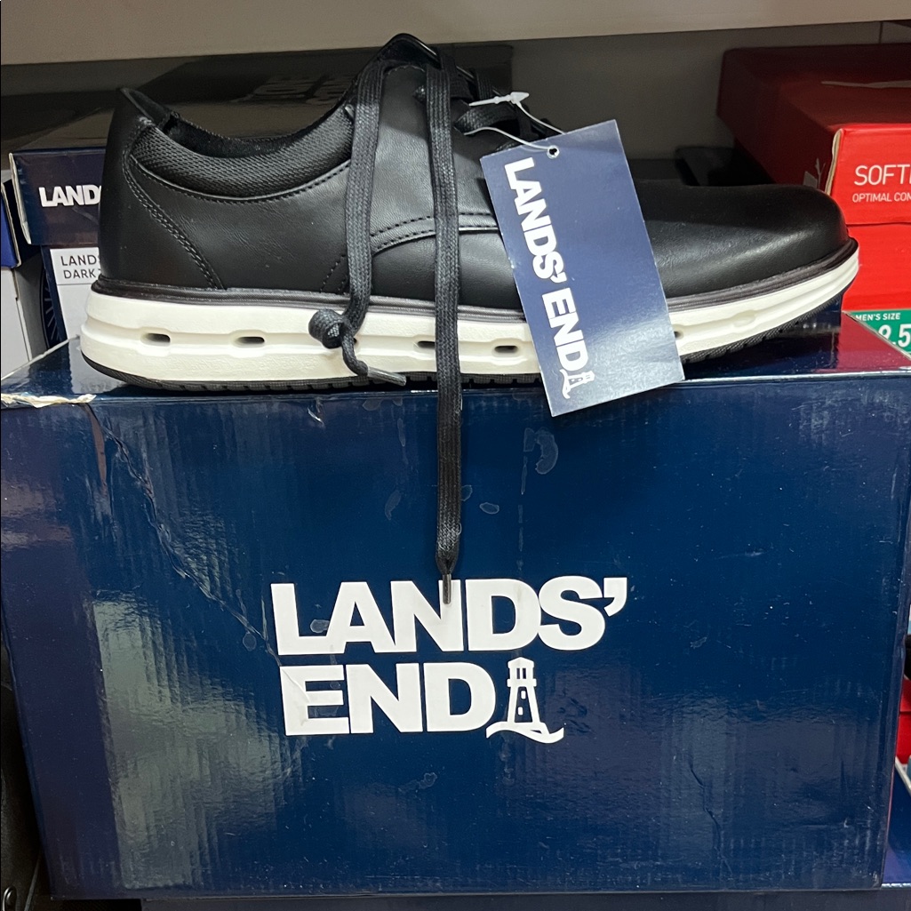 Brand New Lands End Black Sport Oxford Sneakers